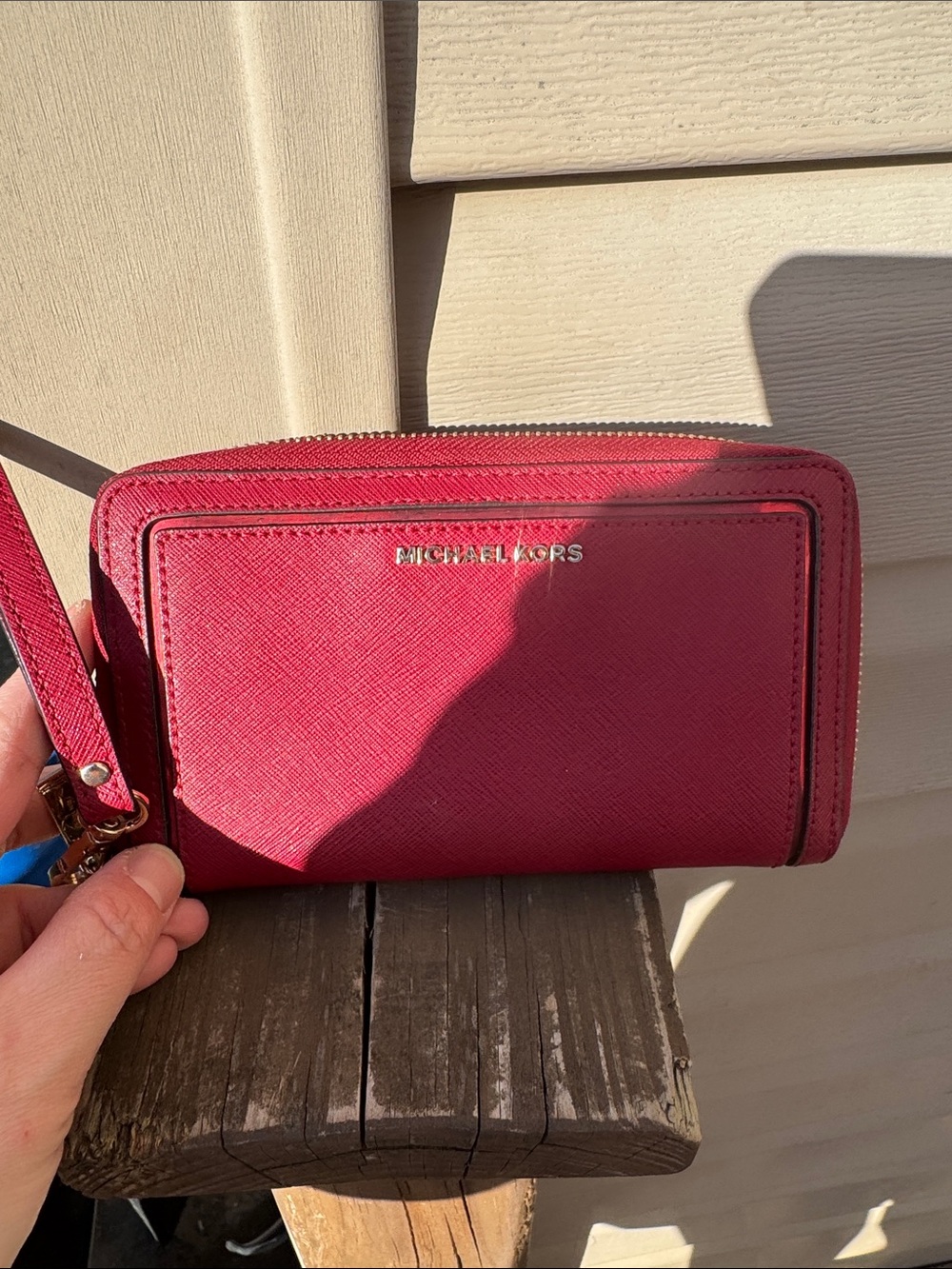 Michael Kors Raspberry Pink Zip Wristlet Wallet
